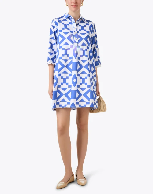 Tyanna Blue Print Shift Dress