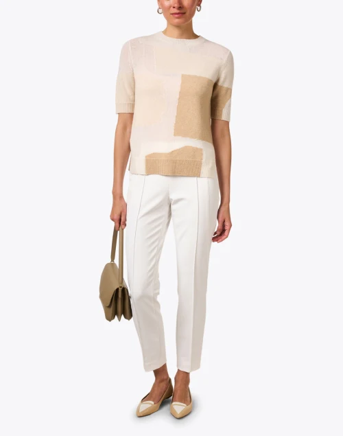 Gramercy White Stretch Pintuck Pant