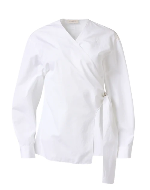 White Cotton Wrap Blouse