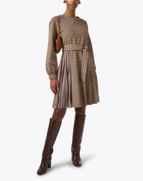 Vetta Brown Plaid Dress