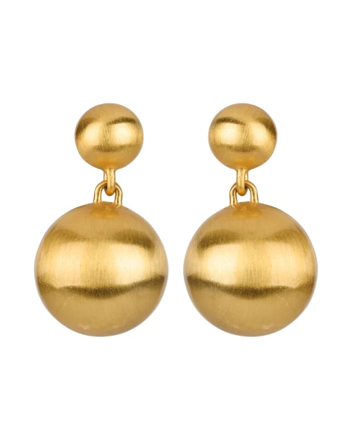 Gold Dome Mini Drop Earrings