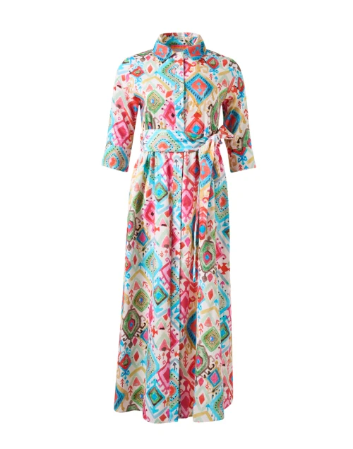 Brenda Multi Ikat Print Cotton Dress