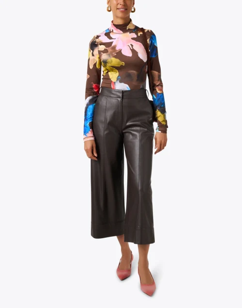 Brown Print Jersey Top