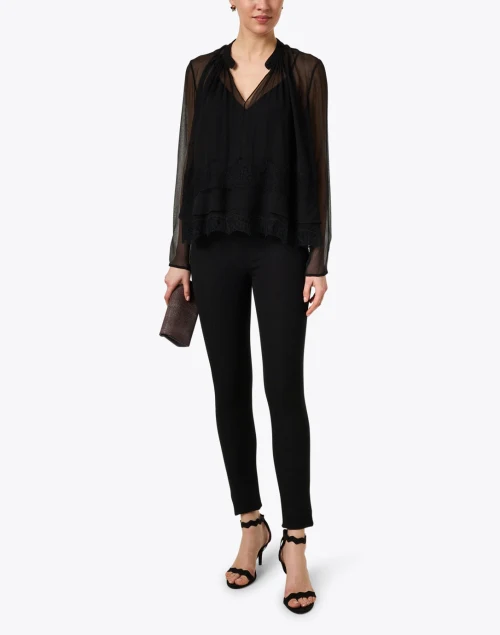 Black Silk Chiffon Blouse