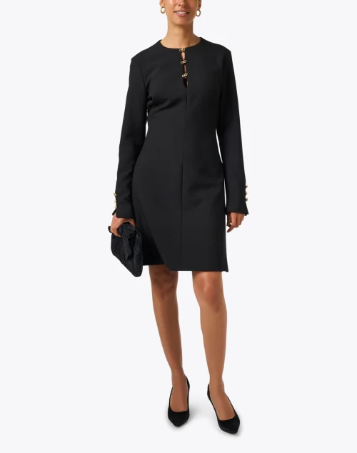 Black Twill Bow Dress