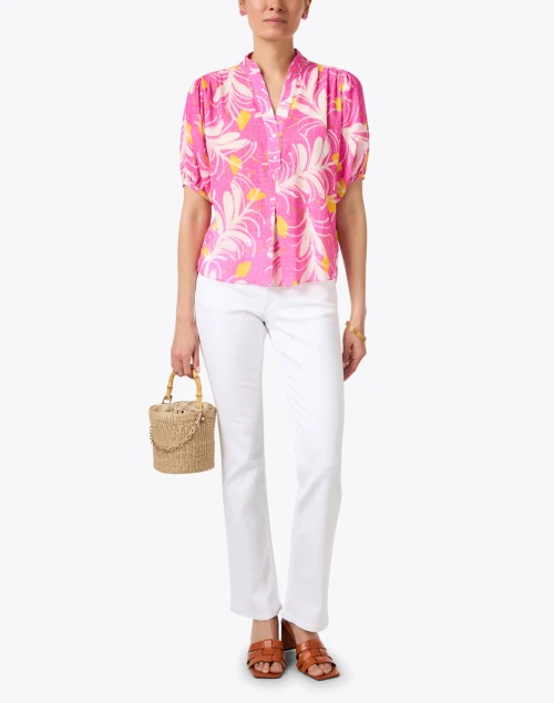 Villamarie Pink Print Cotton Top