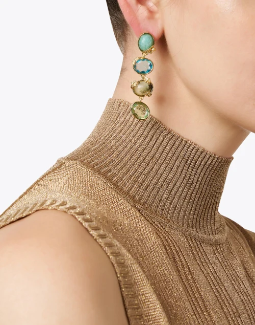 Rabia Light Blue Stone Drop Earrings
