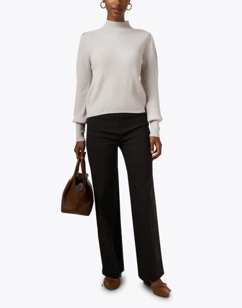 Brown Stretch Wide Leg Pull On Pant