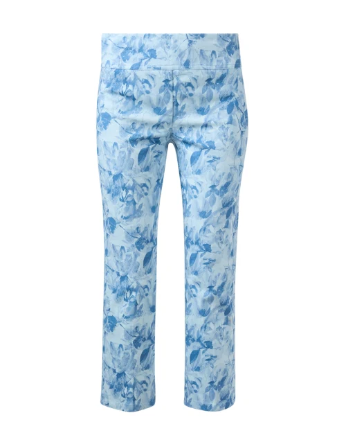 Blue Floral Print Pull On Pant