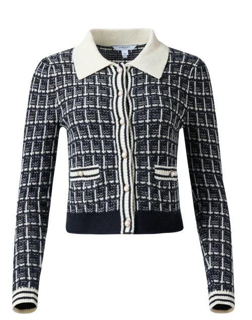 Aliyah Black And White Knit Cardigan
