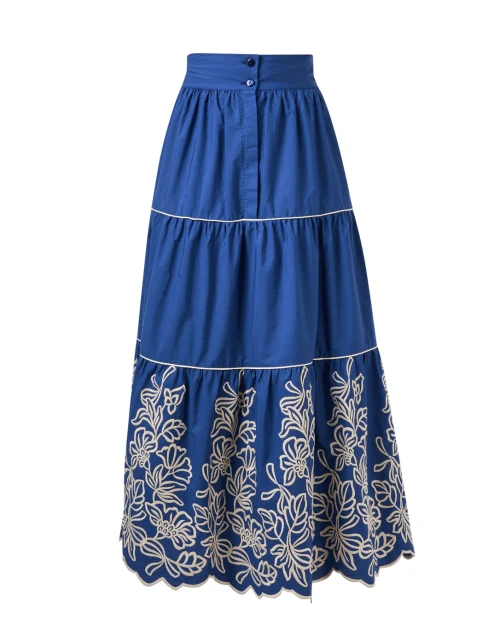 Nuvola Blue Embroidered Skirt