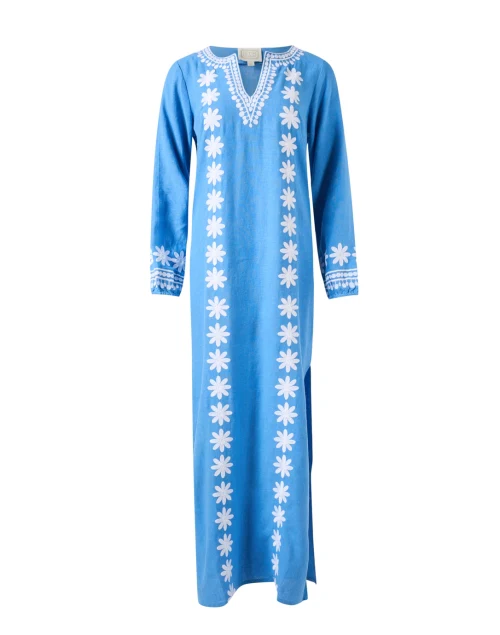 Marina Blue Embroidered Kaftan Dress