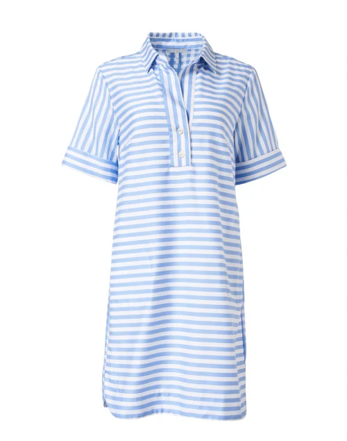 Aileen Blue and White Stripe Cotton Dress