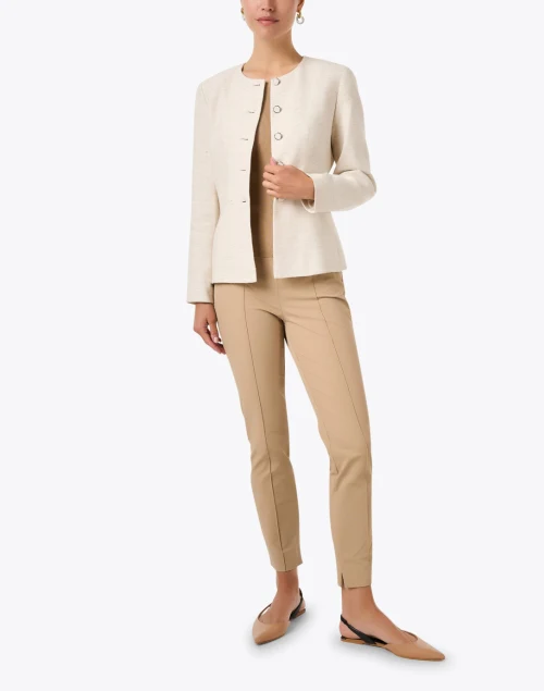 Ivory Button Front Jacket