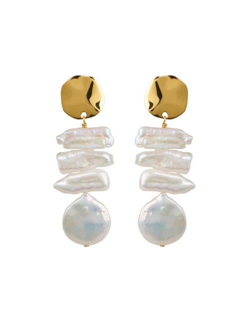 Gold and Pearl Drop Earrings
