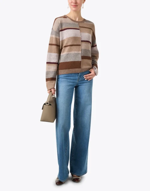 Netural Colorblock Wool Cashmere Sweater