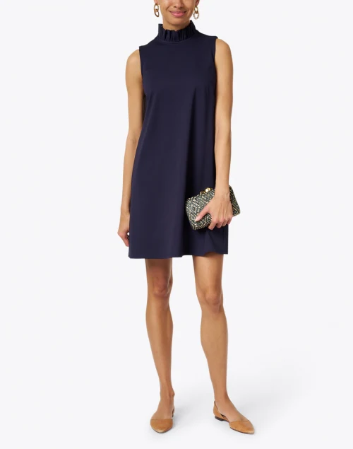 Avery Navy Ruffle Dress