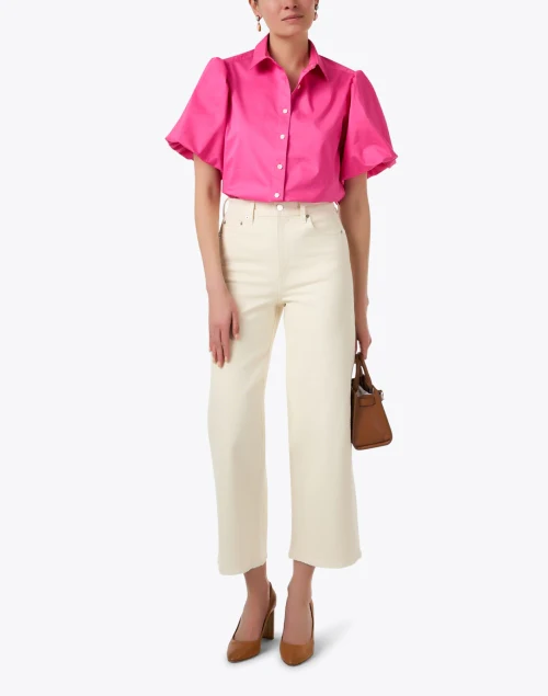 Angelina Pink Puff Sleeve Blouse