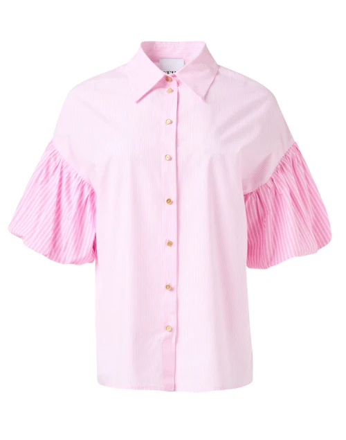Pink Striped Linen Cotton Blouse
