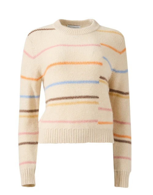 Beige Multi Stripe Cashmere Sweater