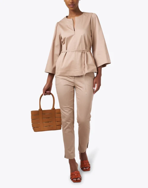 Beige Split Hem Pant
