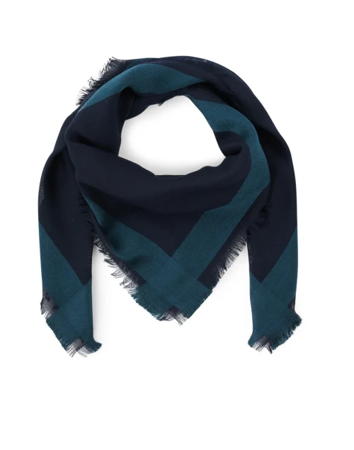 Navy Contrast Border Scarf
