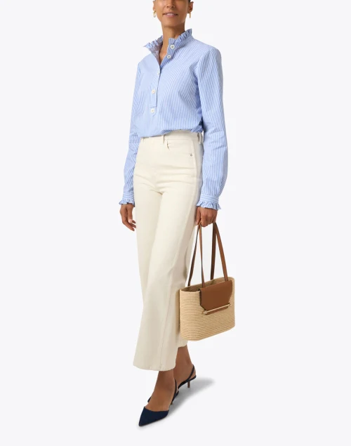Merida Beige Wide Leg Ankle Jean