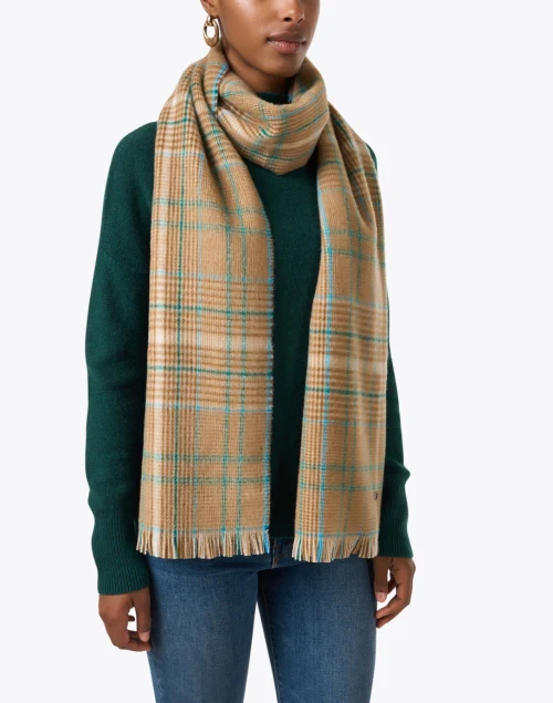 Brown Plaid Wool Scarf