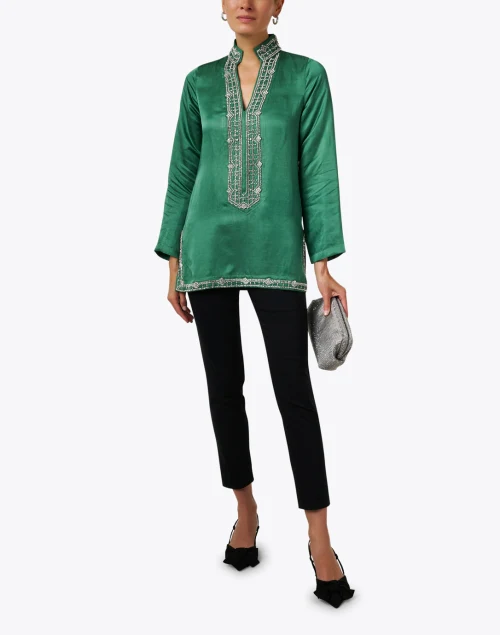 Marilyn Green Embroidered Tunic Top