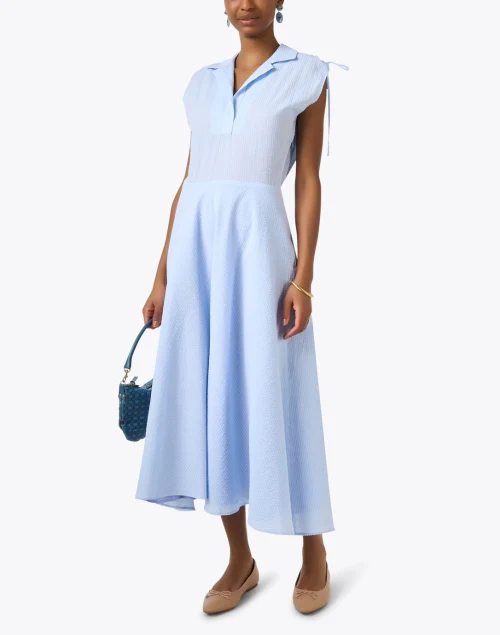 Violine Blue Seersucker Dress