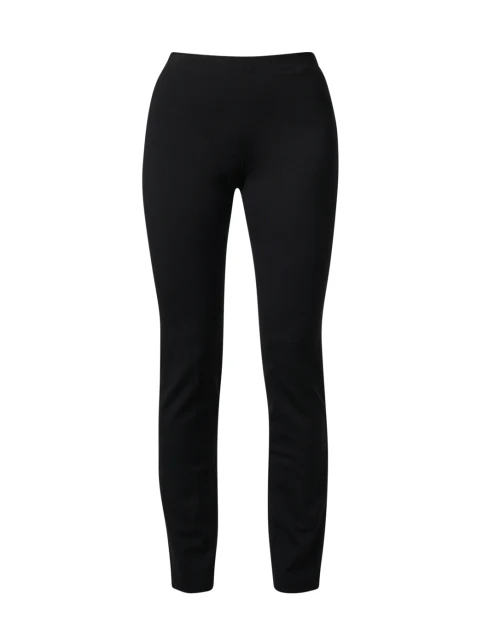 Black Ponte Knit Pull On Pant