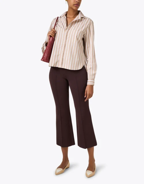 Silvio Beige Striped Cotton Shirt