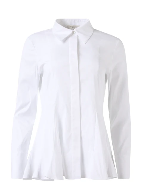 Godet White Peplum Shirt