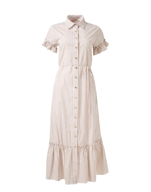 Pippa Beige and White Striped Dress