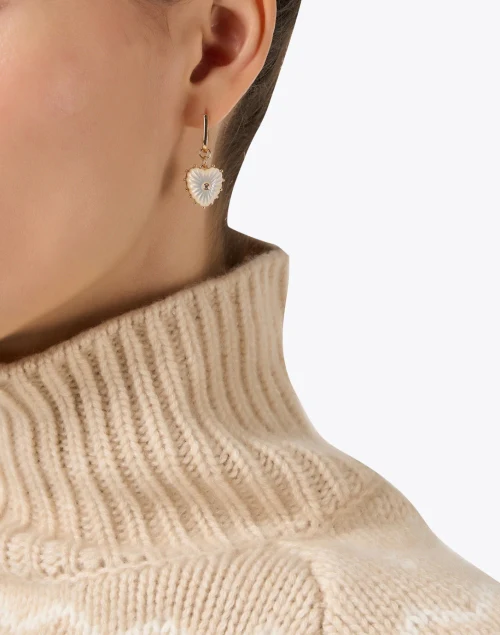 Isabel Gold and Pearl Heart Earrings