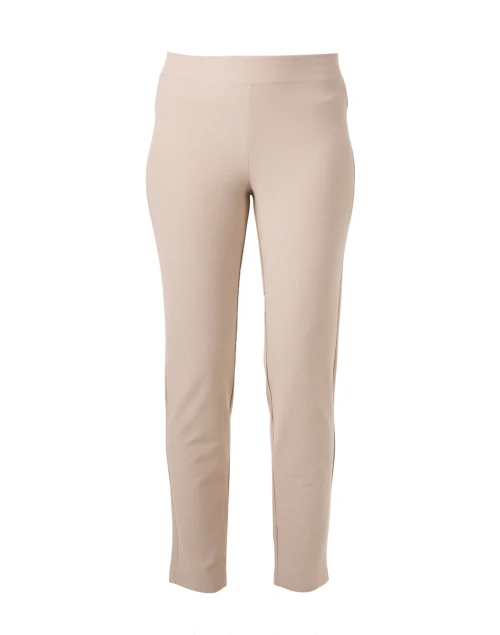 Beige Crepe Slim Ankle Pant