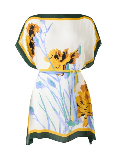 Pamela Floral Print Silk Tunic Top