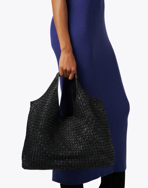 Carmen Black Woven Leather Bag