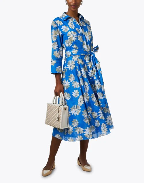 Blue Floral Print Dress