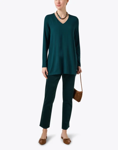 Green Velvet Slim Ankle Jean