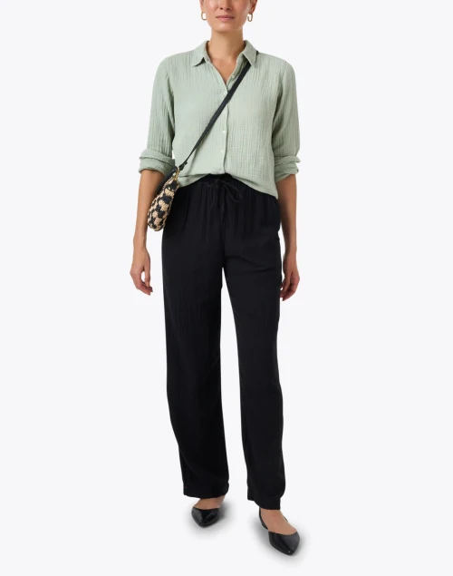Dylan Black Gauze Wide Leg Pant