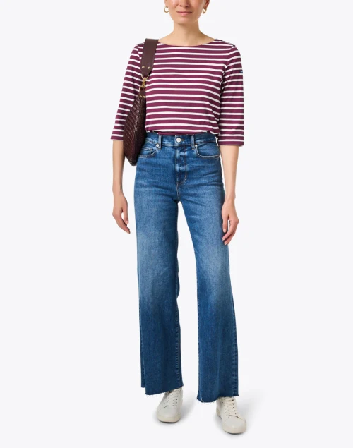 Phare White and Burgundy Striped Shirt