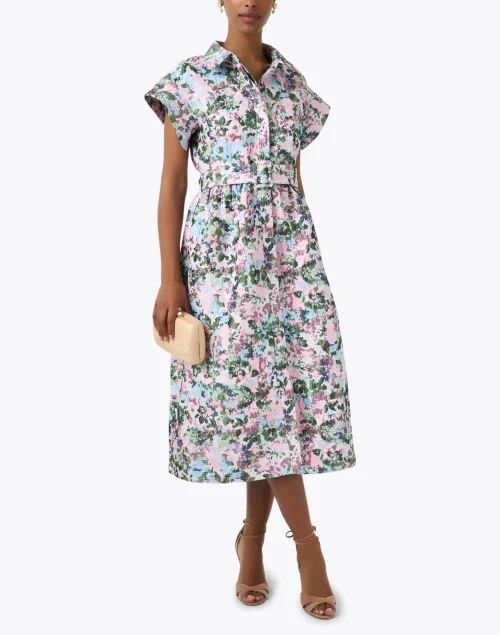 Harper Multi Floral Jacquard Shirt Dress
