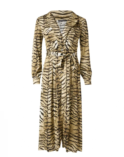 Ruxy Beige Animal Printed Satin Dress