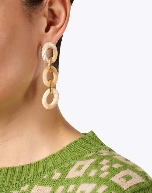 Natural Pearl Chain Drop Earrings