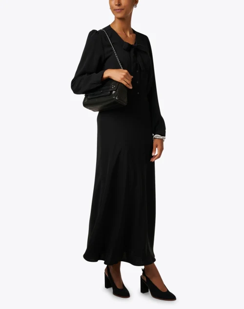 Ariel Black Tie Neck Dress