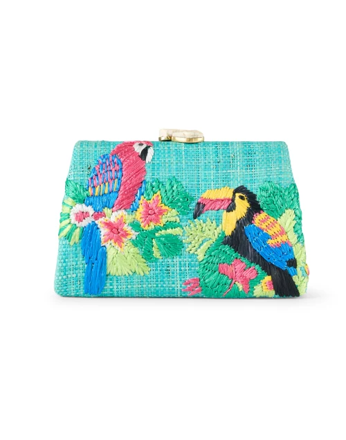 Candice Turquoise Embroidered Clutch