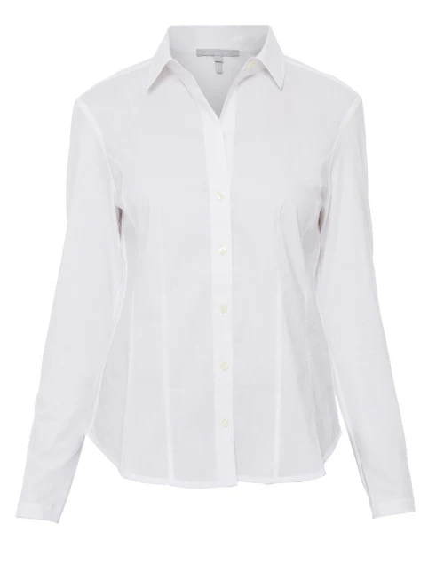Jamie White Stretch Cotton and Jersey Shirt