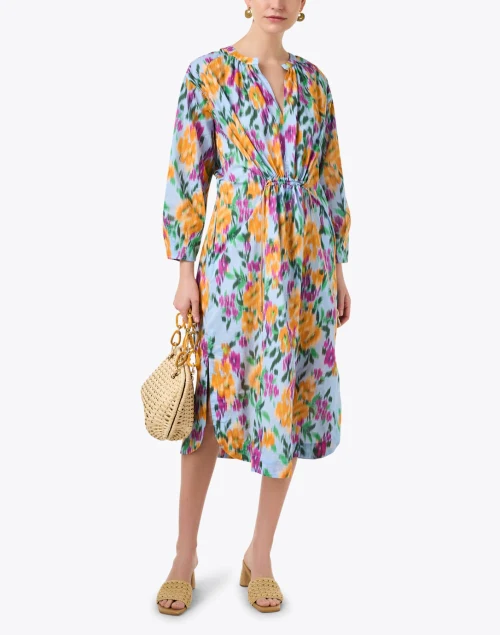 Fleur Blue Multi Print Dress