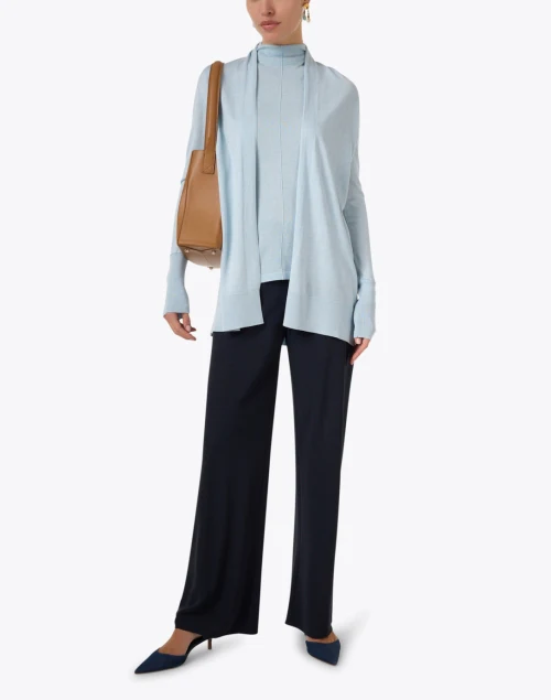 Surf Blue Silk Cashmere Cardigan